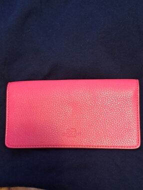 Coach Red Pebbled Leather Continental Wallet